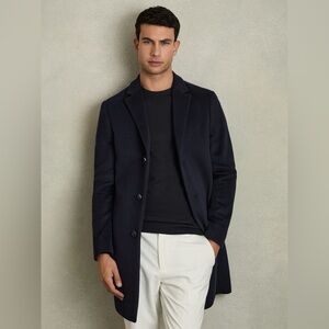 [NWT] REISS Men’s Gable Overcoat in Epsom (Navy) - Medium